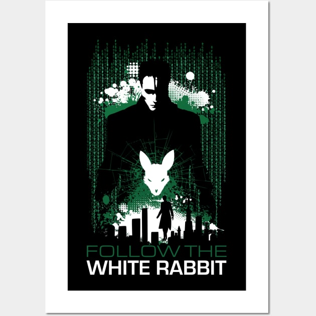 Follow the White Rabbit v2 Wall Art by Meta Cortex